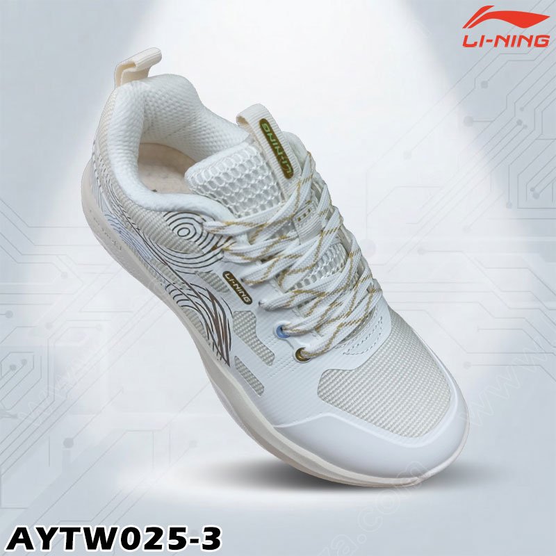 Li-Ning Badminton Shoes HYPERSONIC SE White/Brown/Gold (AYTW025-3)