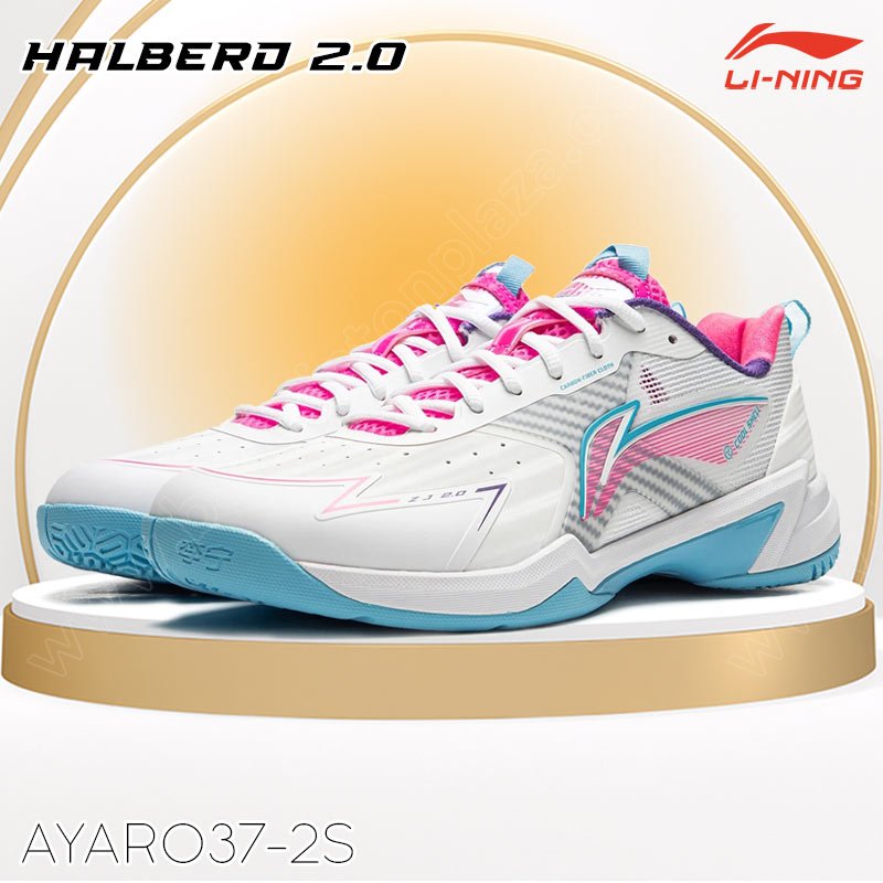 Li-Ning 2025 Ladies Professional Badminton Shoes HALBERD 2.0 White/Pink (AYZU019-2S)