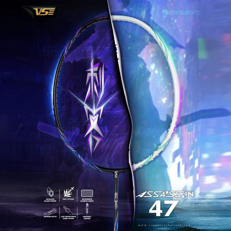 VS ASSASSIN 47 Badminton Racket Free! String + Gri