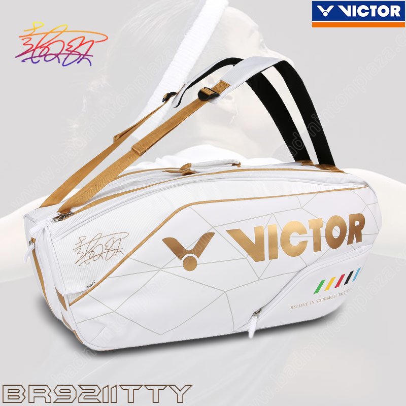 VICTOR BR9211TTY TAI TZU YING 12 Pcs Racket Bag White  (BR9211TTY-A)