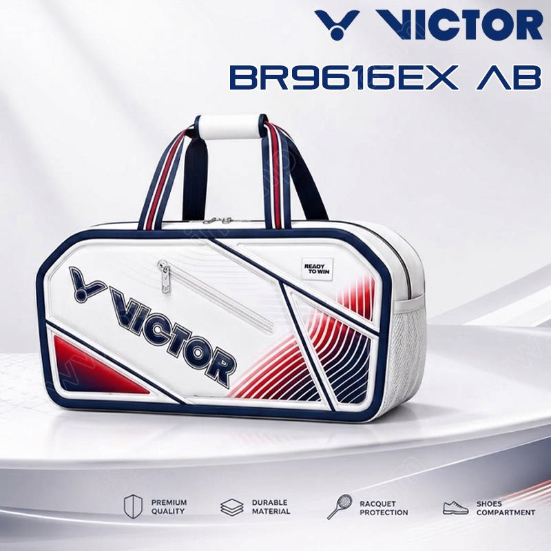 VICTOR Professional Rectangular Racket Bag BR9616 White/Poseidon (BR9616EX-AB)
