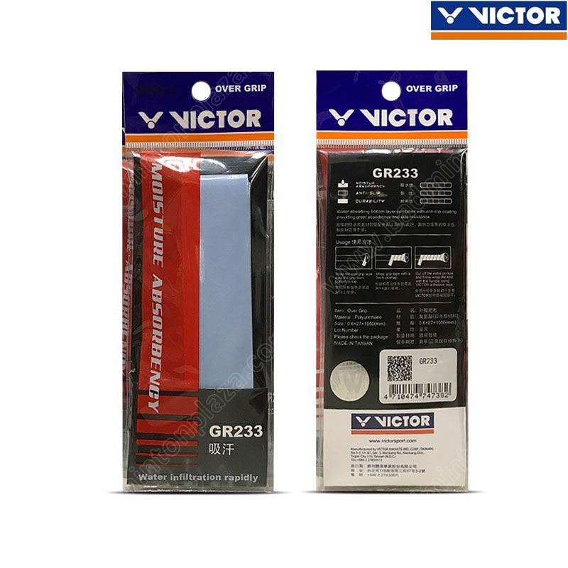 VICTOR Badminton Grip Racket Grip GR233 Single Pack Anti-Slip Racket Accessories 