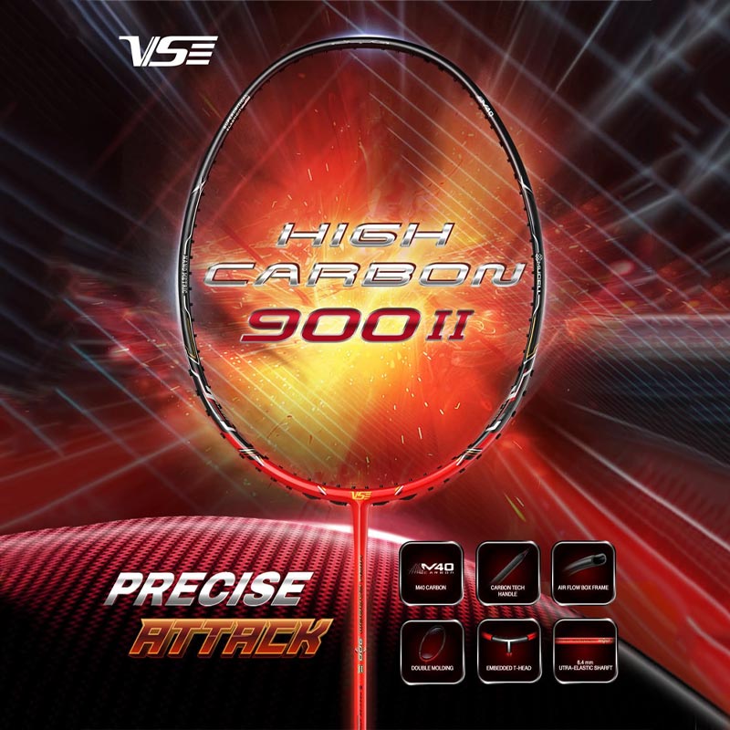 VS Badminton Racket HIGH CARBON 900 II Free! String+Grip (HC900-II)