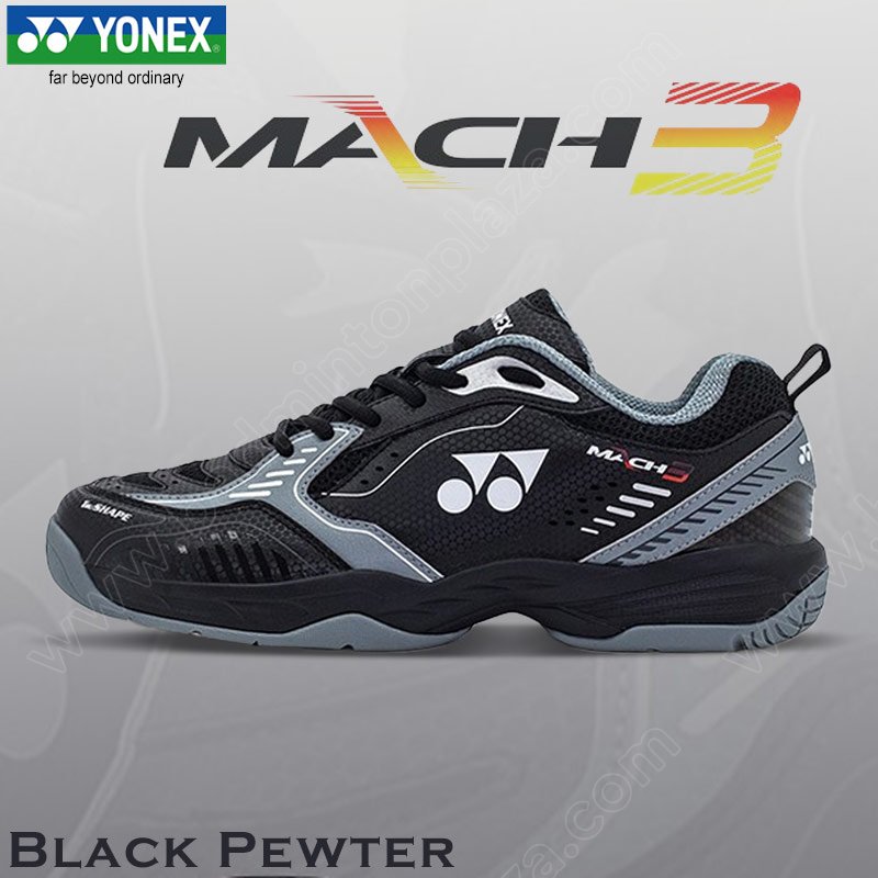 YONEX Badminton Shoes MACH-3 Black/Pewter (MACH-3-BPT)