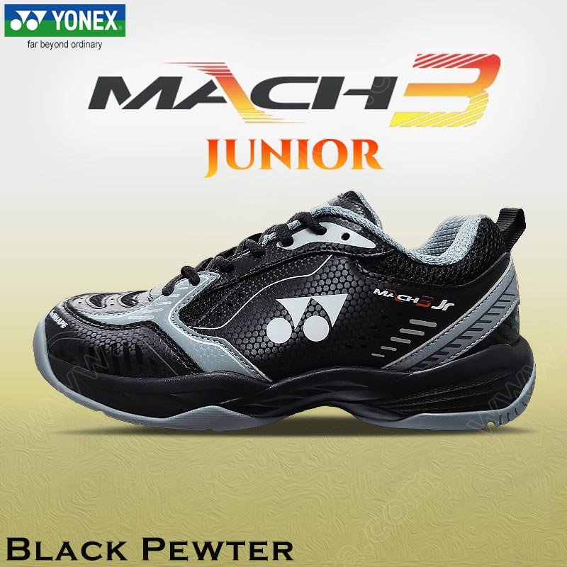 YONEX Junior Badminton Shoes MACH-3 Black Pewter (MACH-3JR-BPT)