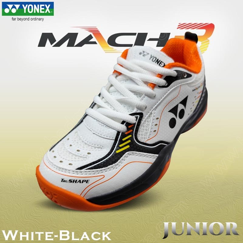 YONEX Junior Badminton Shoes MACH-3 White/Black (MACH-3JR-WBK)