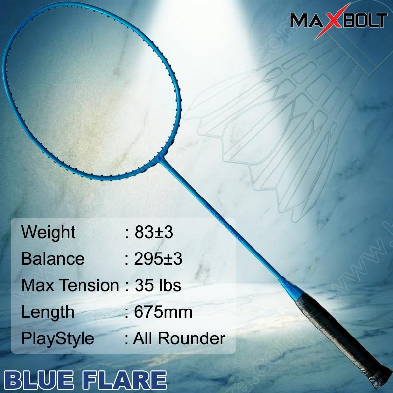 ไม้แบดมินตัน MAXBOLT BLUE FLAR สีน้ำเงินล้วน แถม!
