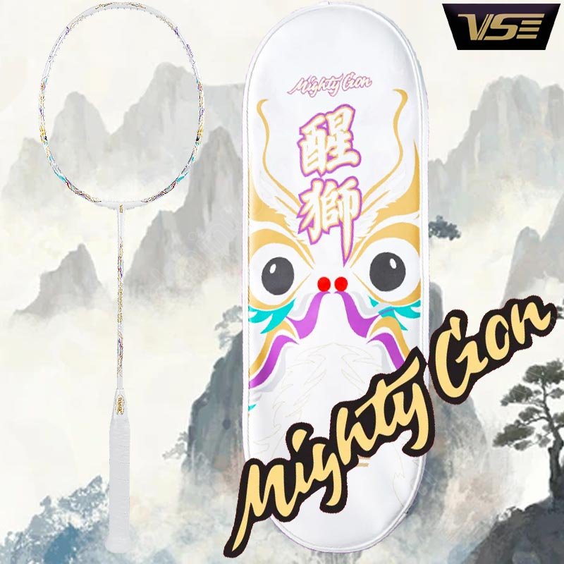 VS Badminton Racket MIGHTY LION White Free! String+Grip+Cover (MIGHTY-LION-W)