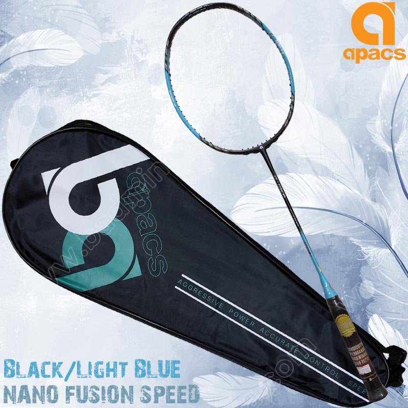 Apacs Nano Fusion Speed 722 6U Black/Light Blue  Free! String+Grip+Cover (NFS722-BKLB)