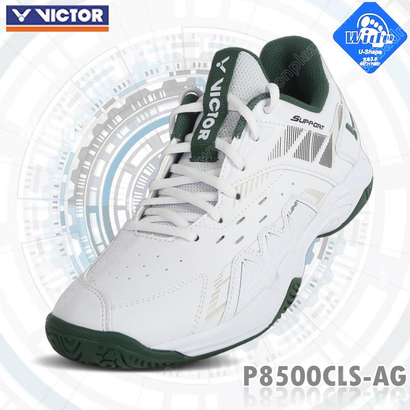 Victor P8500CLS Badminton Shoes WIDE White/Green (