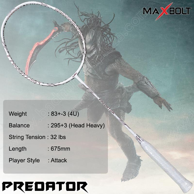 ไม้แบดมินตัน MAXBOLT ALL METAL สีเทาล้วน แถม! เอ็น
