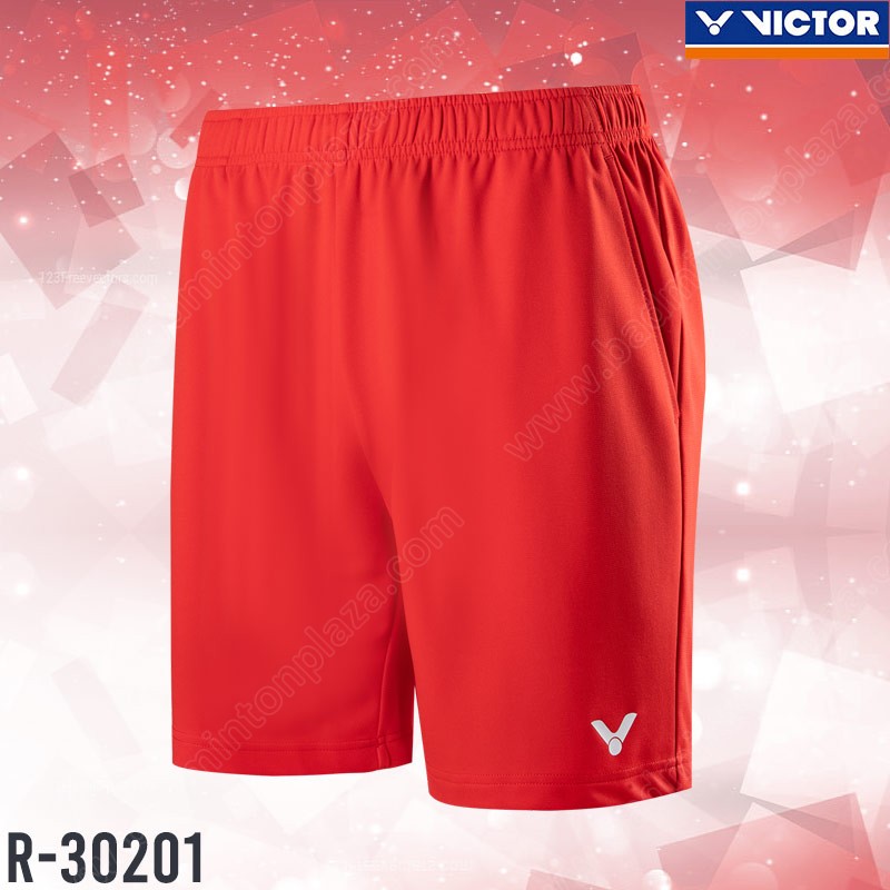 Victor 30201 Knitted Sports Shorts Red (R-30201D)