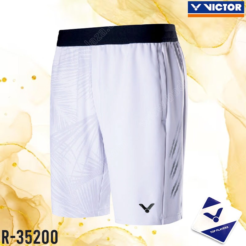 กางเกงกีฬาขาสั้นเกรดนักกีฬา วิคเตอร์ 35200 สีขาว (R-35200A)