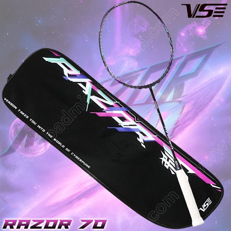 VS Badminton Racket RAZOR 70 Black Free! String+Grip (RAZOR-70BK)
