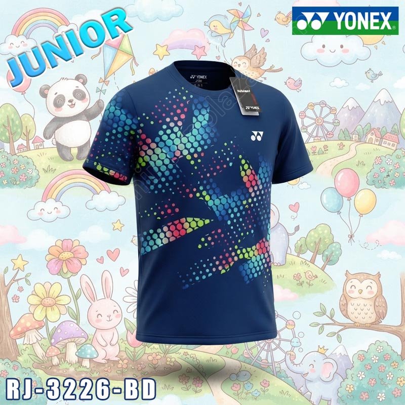 Yonex 3226 RW3 Kids Round Neck Tees Blue Depths (RJ-Q017-3226-RW3-BD)
