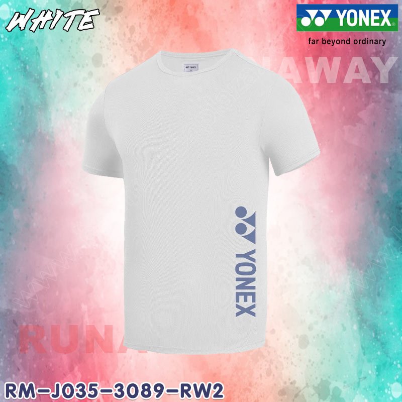 Yonex J035-3089 Runaway 2 Men's Training Round Nect Tee White (J035-3089-RW2-WT)