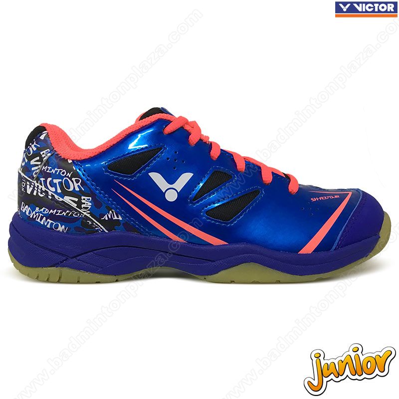 Victor A370JR Junior Badminton Shoes Blue/Pink (A370JR-F)