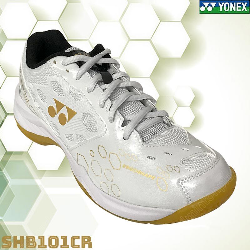 รองเท้าแบดมินตันโยเน็กซ์ POWER CUSHION SHB101CR สีขาว/ทอง (SHB101CR-532)