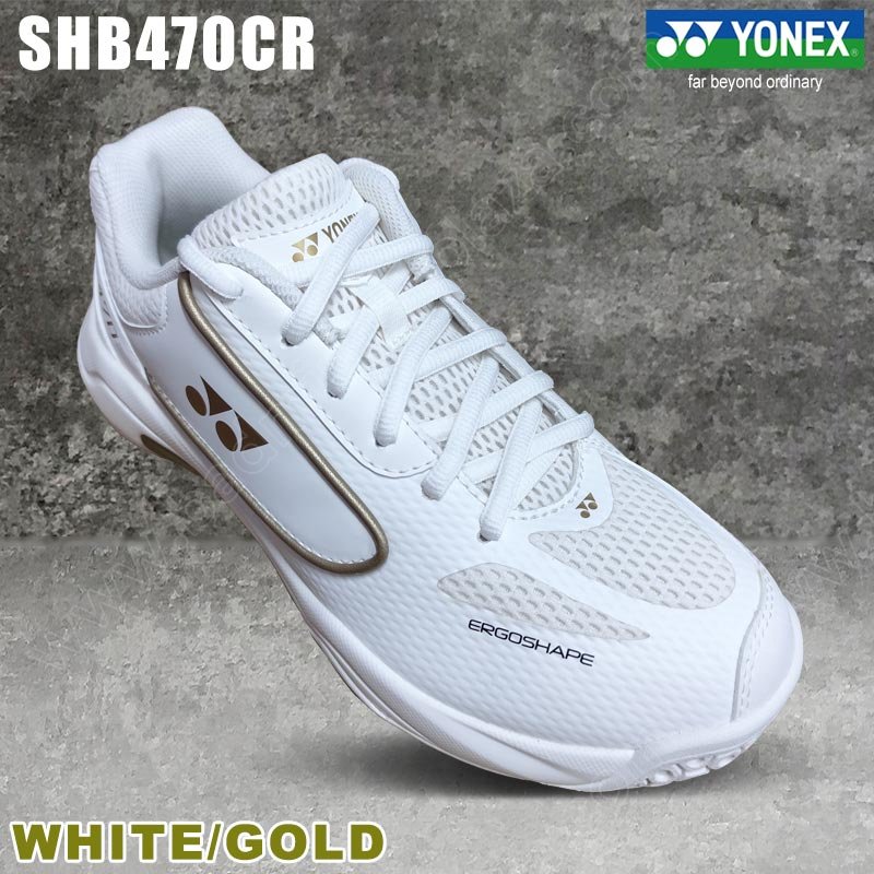 YONEX POWER CUSHION SHB470CR Badminton Shoe White/Gold (SHB470CR-532)