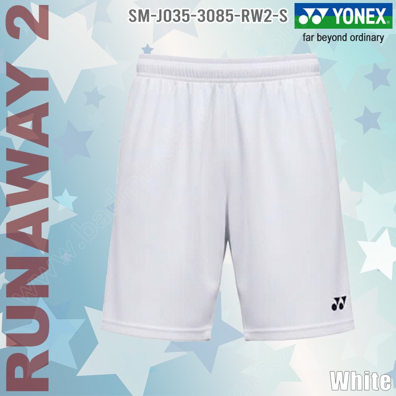 Yonex 3085 RUNAWAY 2 Men's Sports Shorts White (3085-RW2-WT)