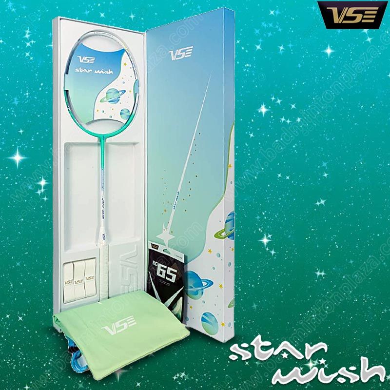 ไม้แบดมินตัน วีเอส STAR WISH ชุดพิเศษ BOX SET สีเขียว (STAR-WISH-G)