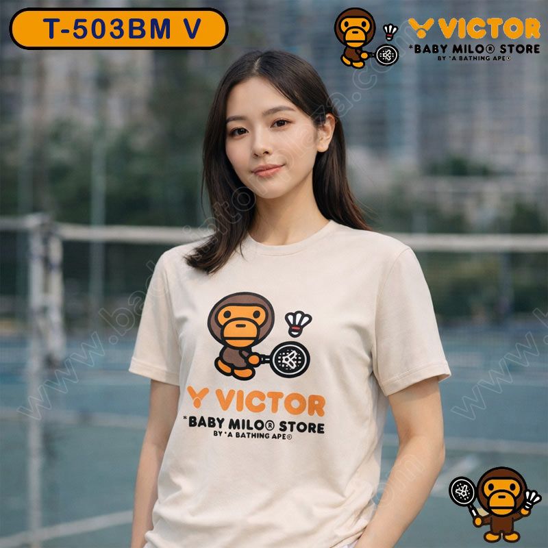 VICTOR x BABY MILO STORE&reg; Knitted T-Shirt KHAKI (T-503BM-V)