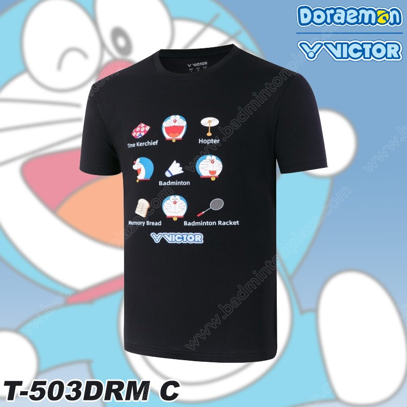 VICTOR Doraemon T-Shirt T-503DRM Black (T-503DRM-C