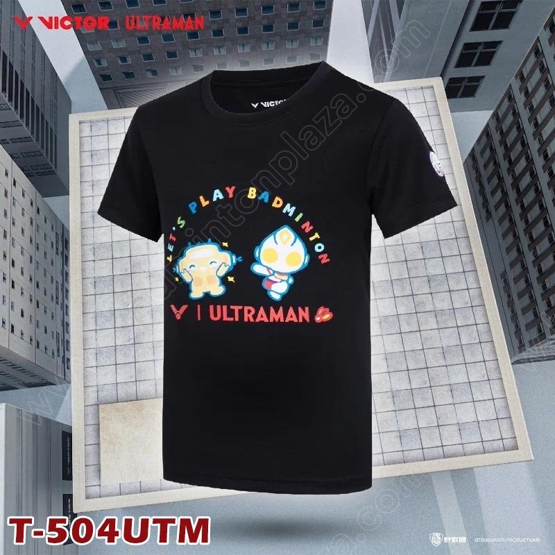 เสื้อยืดคอกลมวิคเตอร์ x ULTRAMAN สีดำ (T-504UTM-C)
