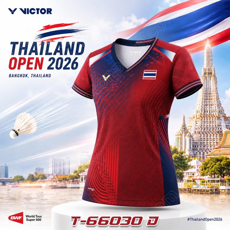 VICTOR 2026 Thailand Open Women Thailand National Team Jersey Red (T-66030D)