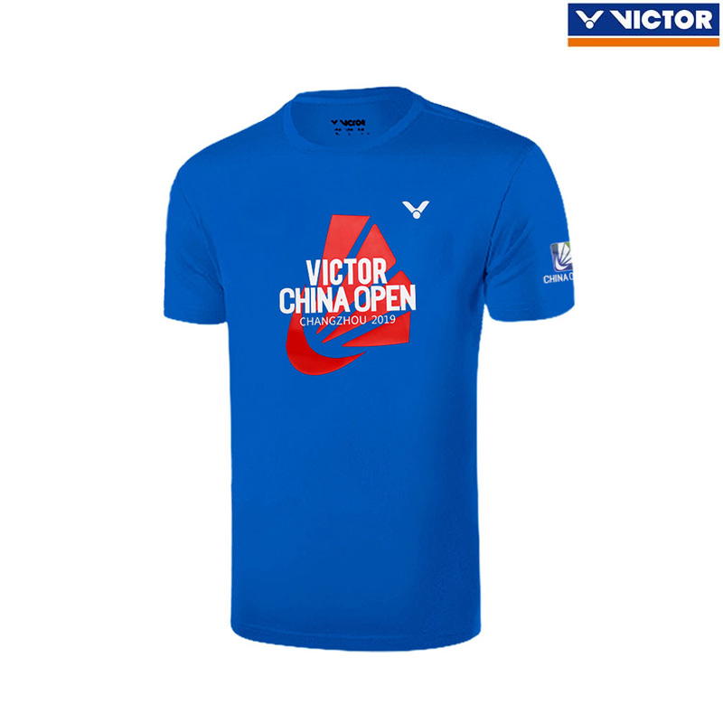 เสื้อยืดคอกลมวิคเตอร์ CHINA OPEN 2019 สีน้ำเงิน (T-95008F)