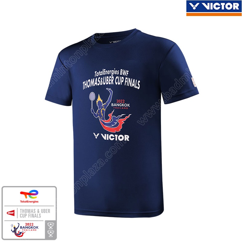VICTOR 2022 BANGKOK THAILAND TotalEnergies BWF THOMAS UBER CUP FINALS T-SHIRT Blue (T-TUC22-B)