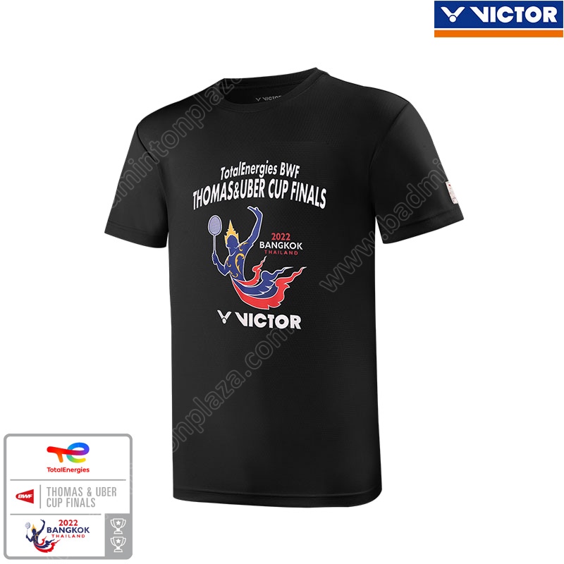 VICTOR 2022 BANGKOK THAILAND TotalEnergies BWF THOMAS UBER CUP FINALS T-SHIRT Black (T-TUC22-C)