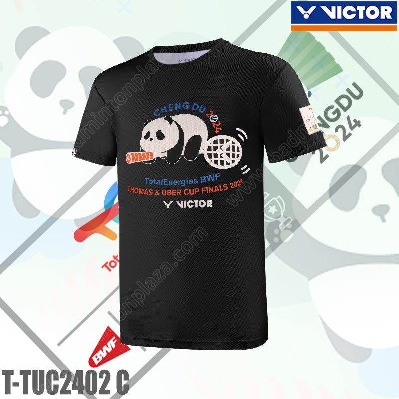 เสื้อยืดคอกลมวิคเตอร์  BWF Thomas & Uber Cup Finals 2024 สีดำ (T-TUC2402-C)