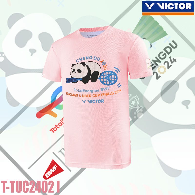 เสื้อยืดคอกลมวิคเตอร์  BWF Thomas & Uber Cup Finals 2024 สีชมพู (T-TUC2402-I)