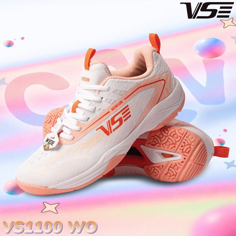 VS Badminton Shoes VS1100 WIDE CANDY White/Orange (VS1100-WO)