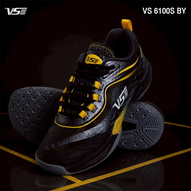 VS 6100S Professional Badminton Shoes Black/Yellow