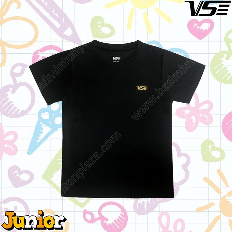 VS Kids Sports Round Neck Tees Black (VT-0192A)