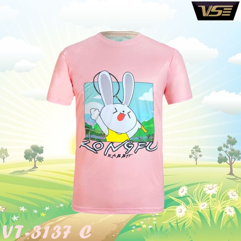 เสื้อกีฬาคอกลม VS รุ่น VT-3137 Kongfu Rabbit สีชมพู (VT-3137A)