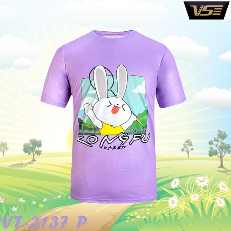 เสื้อกีฬาคอกลม VS รุ่น VT-3137 Kongfu Rabbit สีม่ว