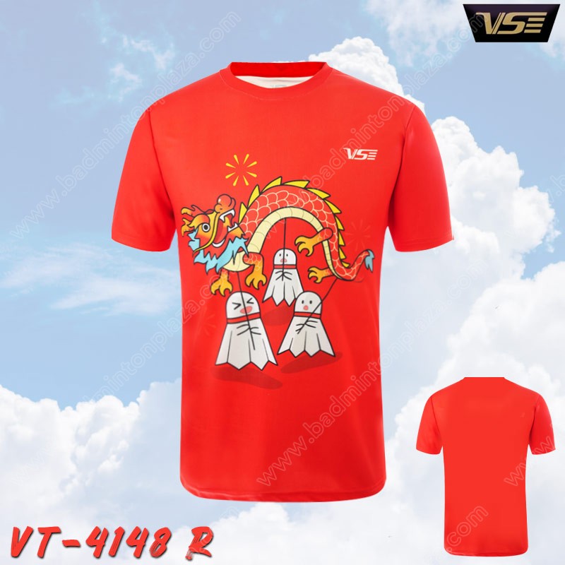 เสื้อกีฬาคอกลม VS รุ่น VT-4148 สีแดง (VT-4148R)