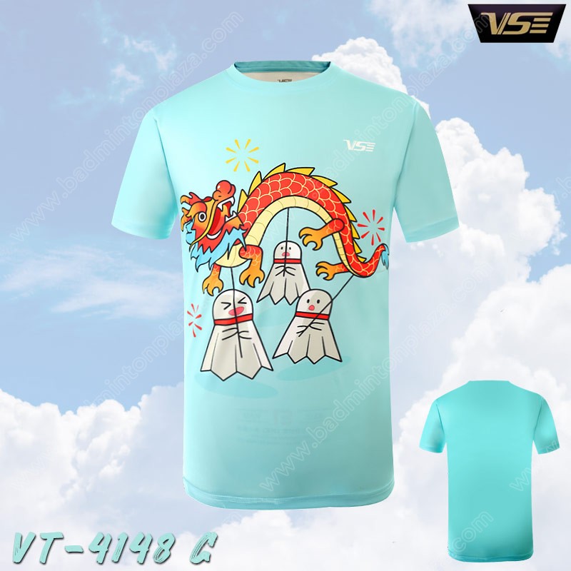 เสื้อกีฬาคอกลม VS รุ่น VT-4148 สีฟ้าอมเเขียว (VT-4